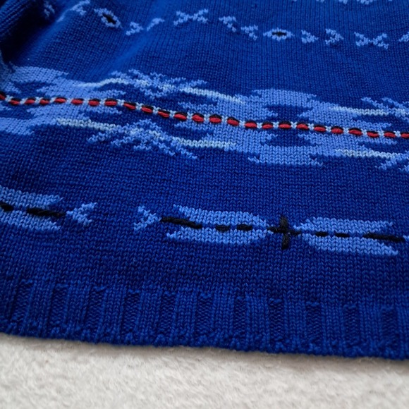 Pendleton Blue Aztec Patterned Sweater With Collar - Picture 6 of 8